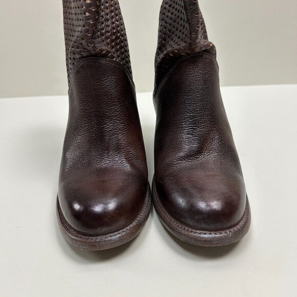 Bed Stu Boots Womens Size 8 Brown Dutchess Teal Cut Out Wedge Booties Ladies - Picture 8 of 14